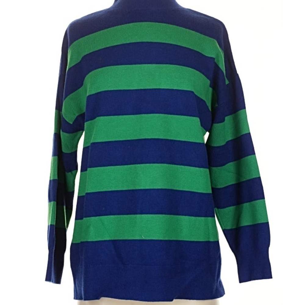 Mango Striped Blue and Green Sweater - Size Small